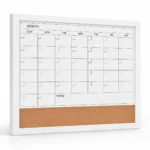 Monthly Calendar Whiteboard with Cork Bulletin Strip – view 2