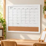 Monthly Calendar Whiteboard with Cork Bulletin Strip – view 4