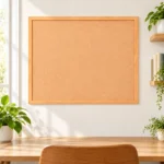 Natural Wood-Tone Frame Cork Bulletin Board – view 4