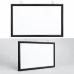 Black Frame Landscape Hanging Whiteboard – view 2