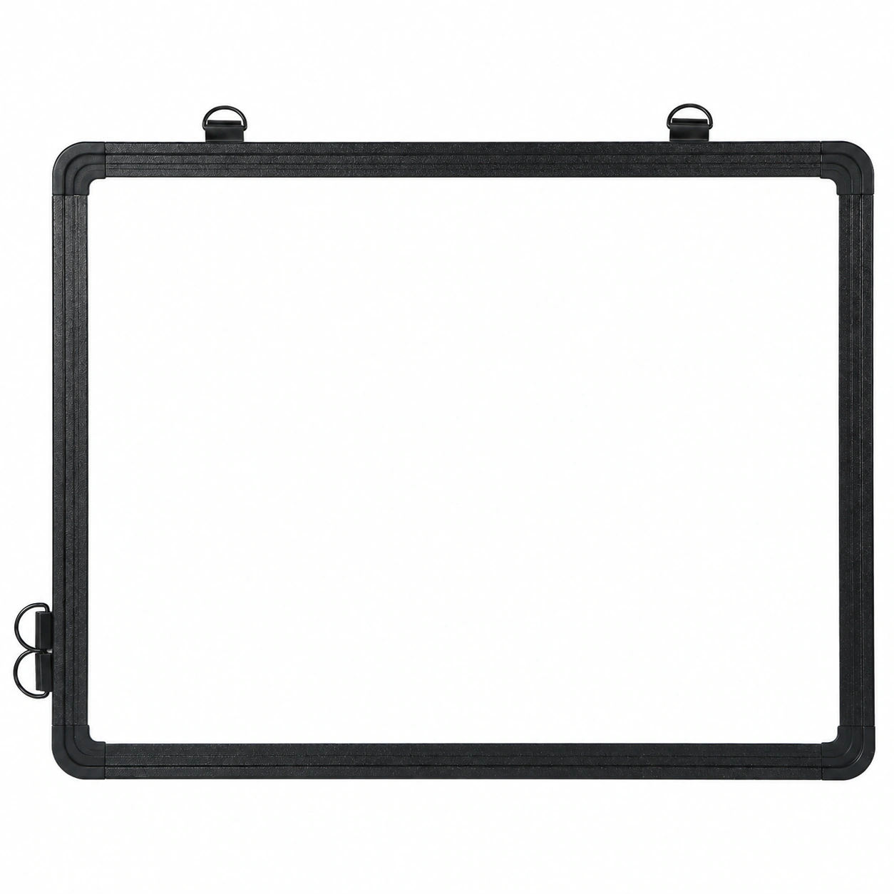 Black Frame Landscape Whiteboard with Hanging Loops