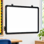 Black Frame Landscape Whiteboard with Hanging Loops – view 3