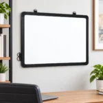 Black Frame Landscape Whiteboard with Hanging Loops – view 4