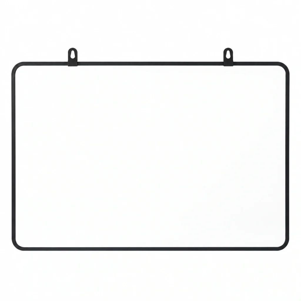 Black Frame Landscape Whiteboard with Twin Hanging Loops