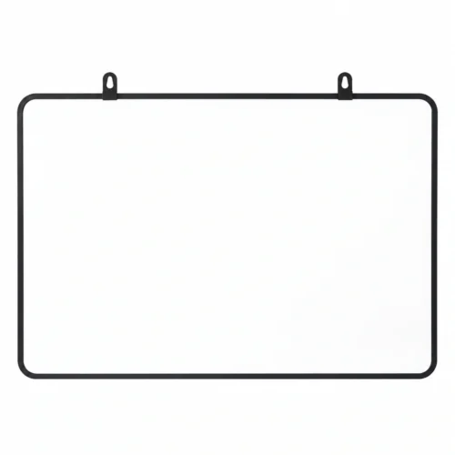 Black Frame Landscape Whiteboard with Twin Hanging Loops