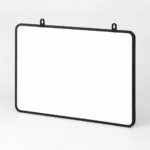 Black Frame Landscape Whiteboard with Twin Hanging Loops – view 2