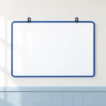 Black Frame Landscape Whiteboard with Twin Hanging Loops – view 7