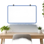 Black Frame Landscape Whiteboard with Twin Hanging Loops – view 8