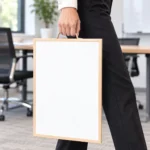 Black Frame Portrait Hanging Whiteboard – view 12