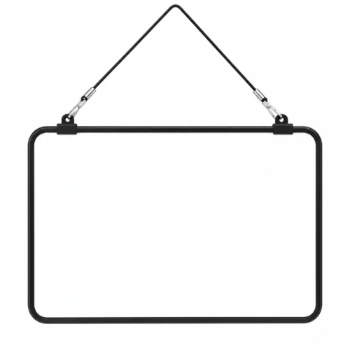 Black Frame Whiteboard with Hanging Cord