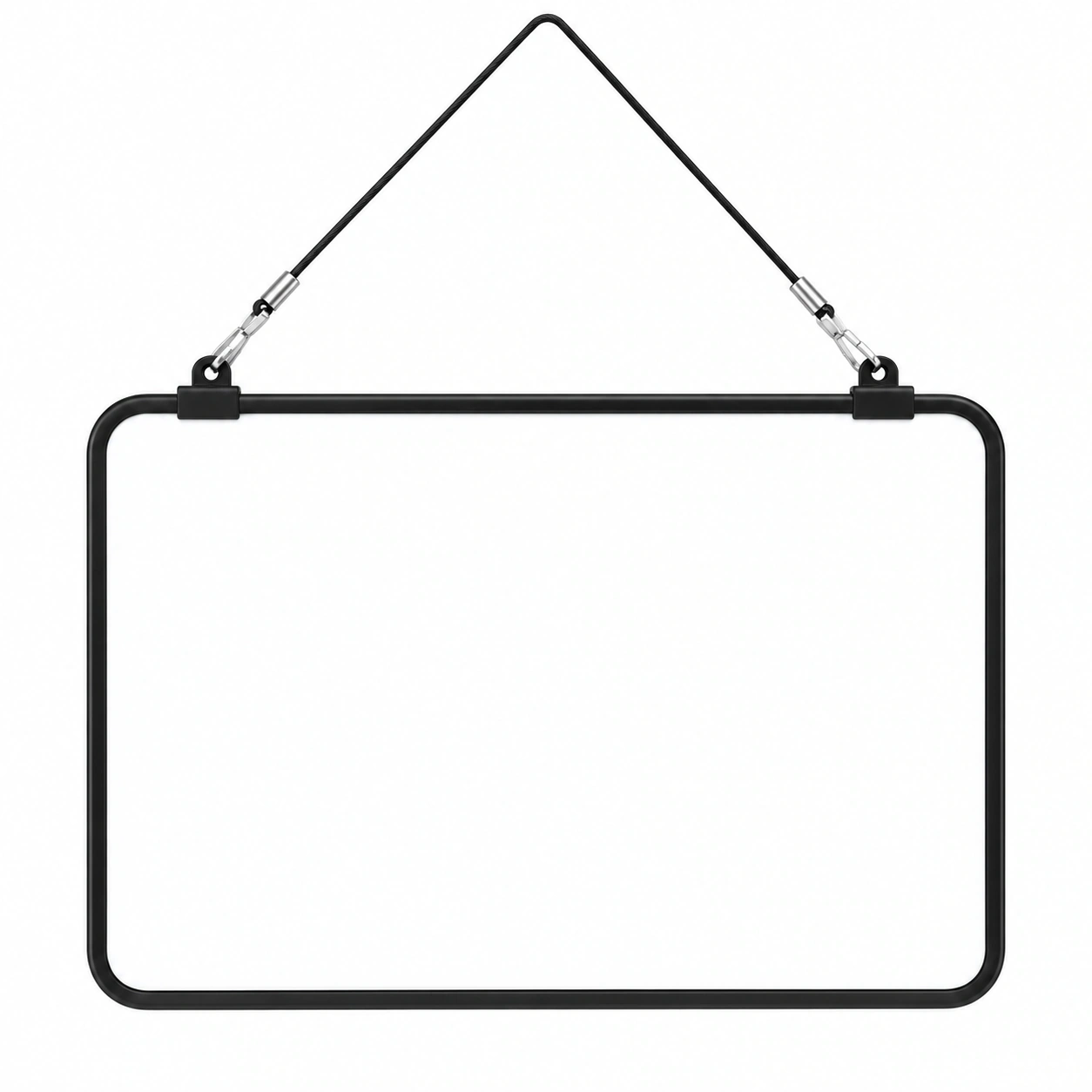 Black Frame Whiteboard with Hanging Cord