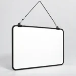 Black Frame Whiteboard with Hanging Cord – view 2