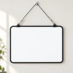 Black Frame Whiteboard with Hanging Cord – view 3