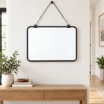 Black Frame Whiteboard with Hanging Cord – view 4