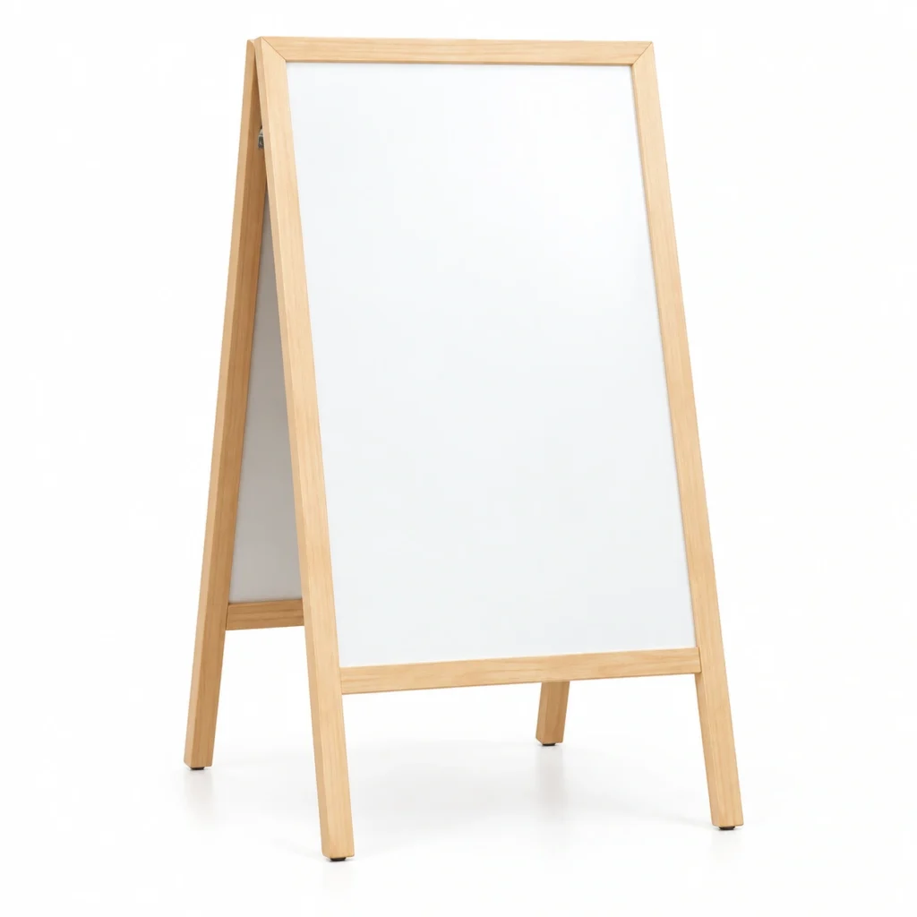 FMB02 Double-Panel Wood Frame Whiteboard Menu Sign