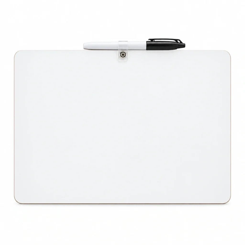Frameless Whiteboard with Top Marker Clip