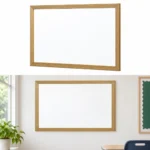 Pizarra blanca horizontal con marco tono madera – vista 4