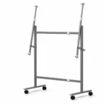 Gray Rolling Whiteboard Stand with Side Supports – view 2