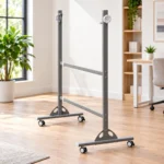 Soporte con ruedas para pizarra gris con base triangular – vista 3