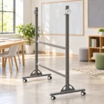 Soporte con ruedas para pizarra gris con base triangular – vista 4
