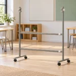 Gray Twin-Rail Rolling Whiteboard Stand – view 4