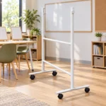 White H-Frame Rolling Whiteboard Stand – view 4
