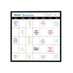 Black Frame Monthly Planner and Cork Strip Combo