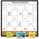 Black Frame Monthly Planner and Cork Strip Combo