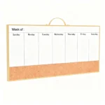 Gold-Tone Frame Weekly Planner and Cork Board Combo
