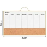 Gold-Tone Frame Weekly Planner and Cork Board Combo