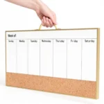Gold-Tone Frame Weekly Planner and Cork Board Combo