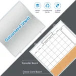 Monthly Calendar Whiteboard and Cork Strip Combo