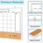 Monthly Calendar Whiteboard and Cork Strip Combo