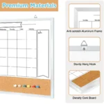 Monthly Calendar Whiteboard and Cork Strip Combo