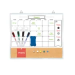 Monthly Calendar Whiteboard and Cork Strip Combo