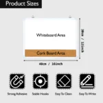 White Frame Whiteboard and Cork Strip Combo